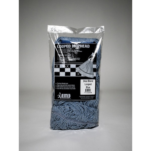 Elite Mops & Brooms Elite Mops and Brooms 24 oz. Looped Cotton/Synthetic Blend Mop Refill 1 pk 113-LOOPED-BB - main